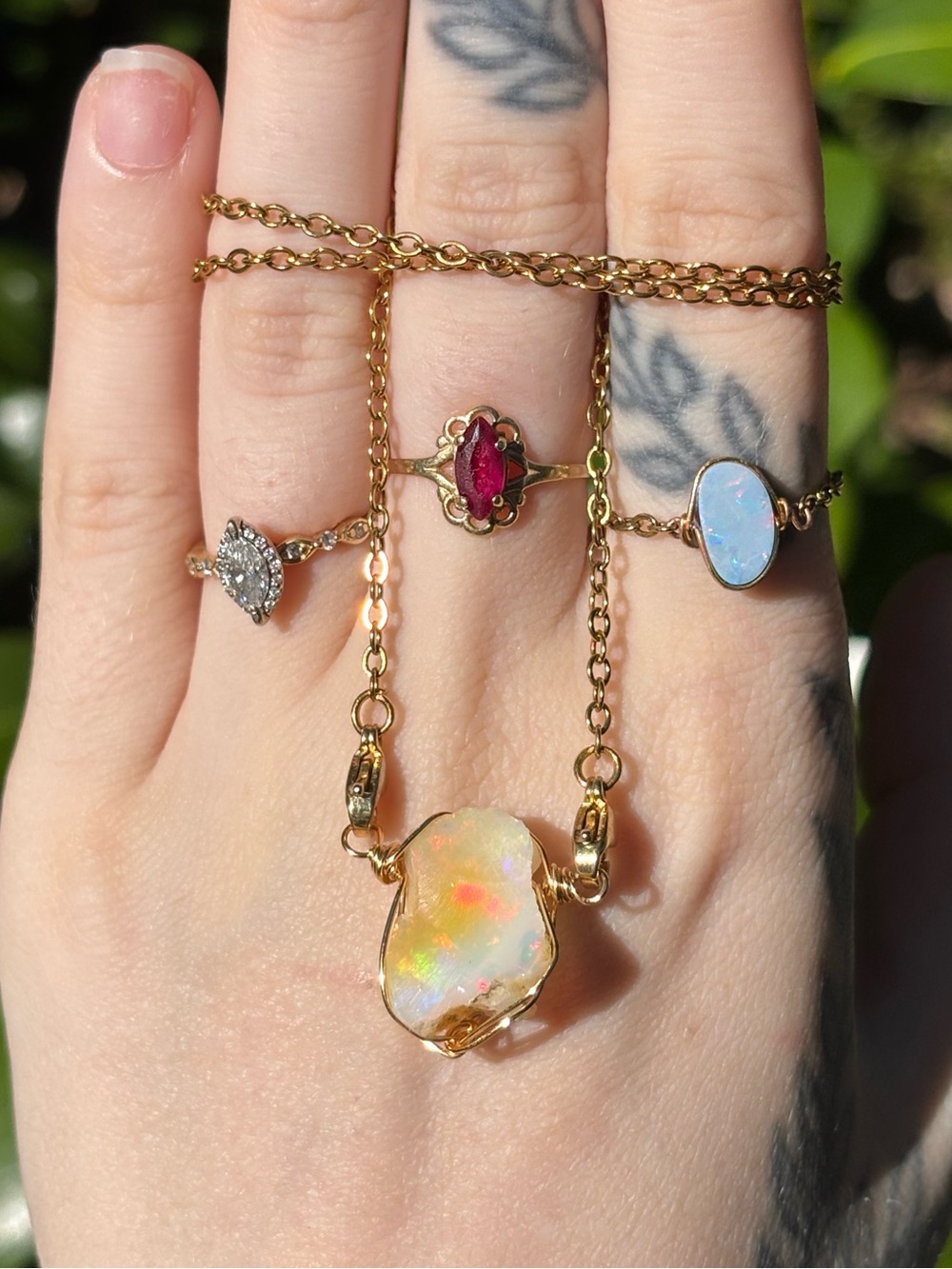 Opal interchangeable necklace